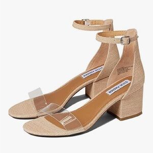Steve Madden Beige Ankle Strap Heels